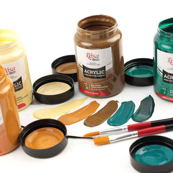 Акрилові фарби художні Acrylic ROSA Studio (кольори в асортименті), 400 ml  - фото 2
