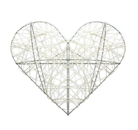 Основа для декору «Серце цільне», металевий каркас, 25см 