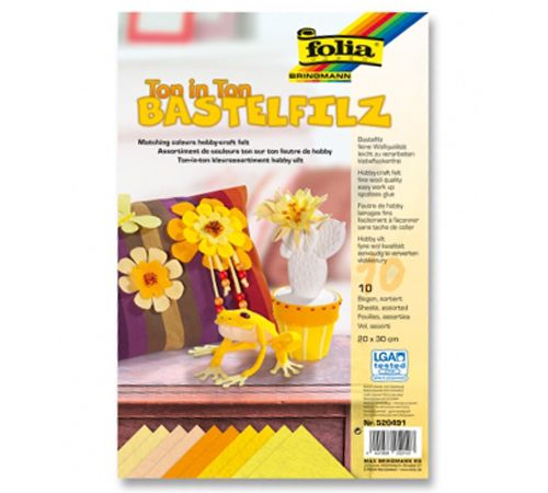 Набір фетру Folia жовті відтінки, 10 аркушів 20*30 см 