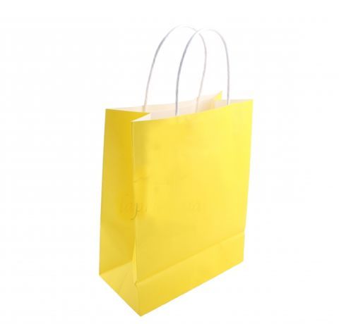 Паперовий крафт-пакет, Жовтий, 33х12х25 см 