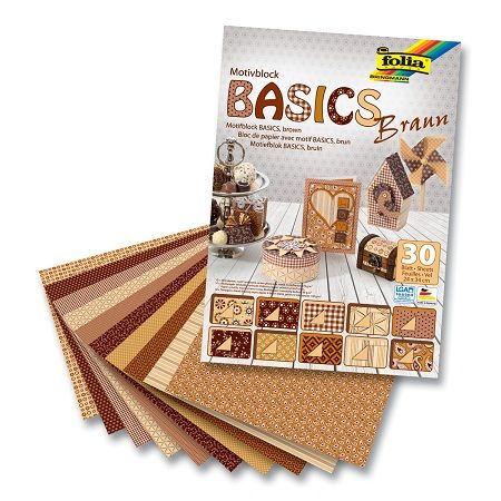 Набір паперу Basic Brown (30 аркушів), Folia 