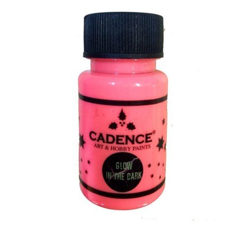 Cadence люмінісцентна акрилова фарба Glow in the dark, рожева. 50 ml 