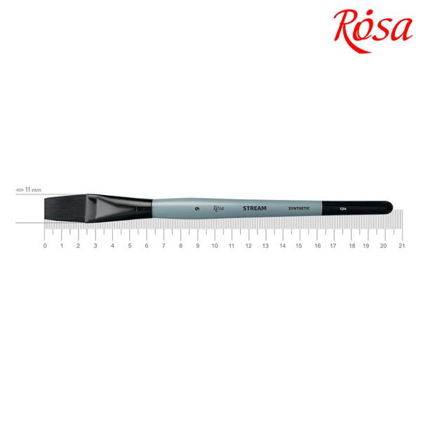 Кисть ROSA STREAM 134, синтетика плоская короткая ручка, №9 - фото 1