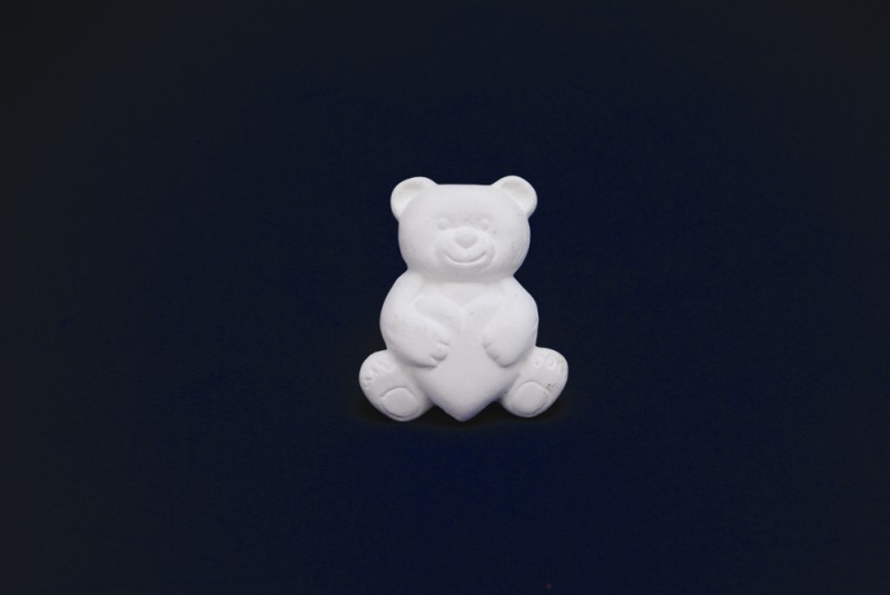 Керамічна заготовка «Ведмедик із серцем», h-6 см 