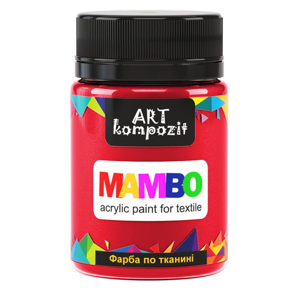 Краска для рисования по ткани MAMBO "ART Kompozit", цвет: 10 КРАСНЫЙ, 50 ml