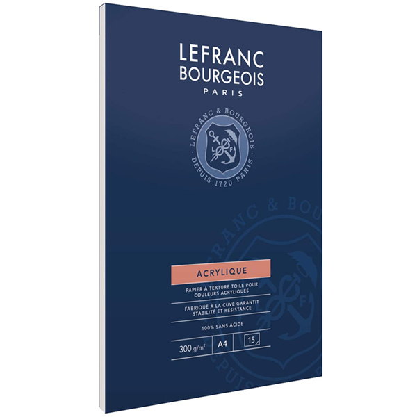 Lefranc альбом для акрилових фарб Acrylic Paper Pad, А4, 300 гр (15 л)  - фото 1