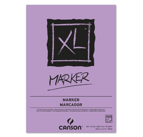 Блок бумаги для маркеров XL (100 л.), 70 g, A4, Canson