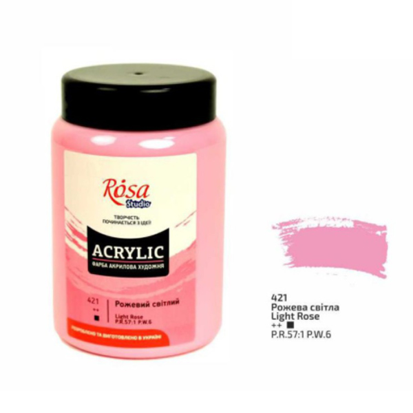 Акрилова фарба художня Acrylic ROSA Studio рожева світла, 400 ml 