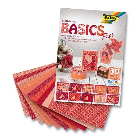 Набір паперу Basic Red (30 аркушів), Folia 